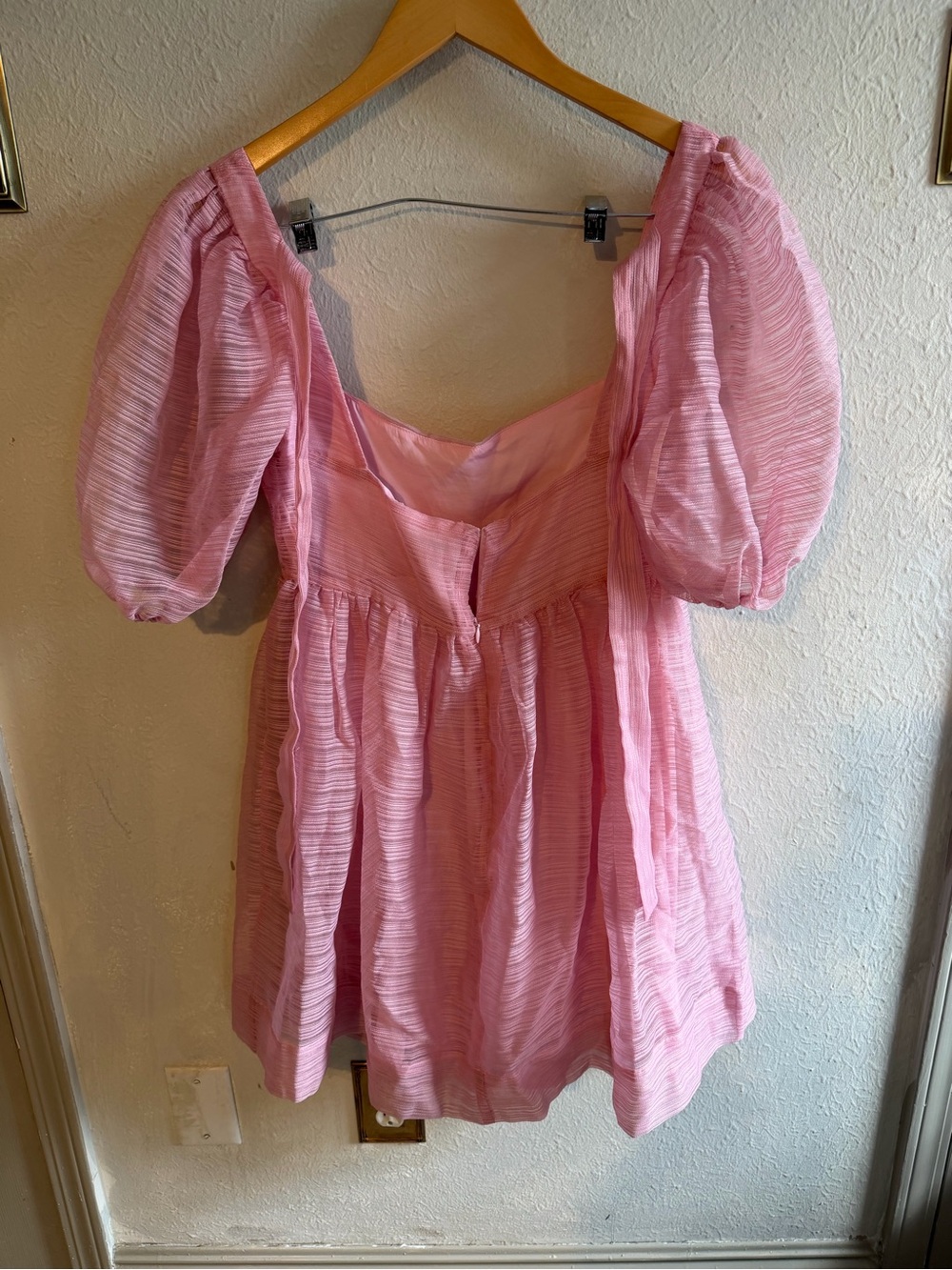 Bhldn x Free people Pink Square-Neck Puff Sleeve Mini Dress - Picture 5 of 6
